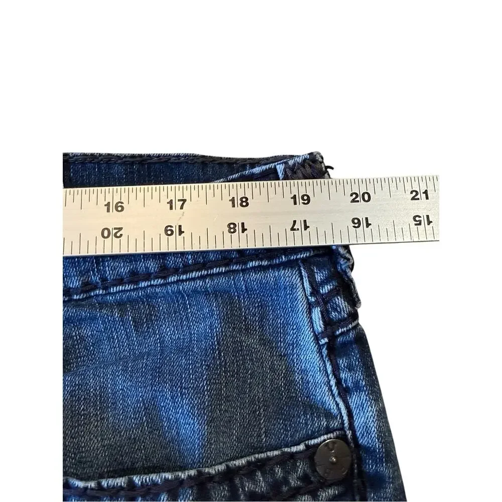 True Religion Geno Relaxed Slim Men's 38 x 33 Medium Blue Straight Jeans